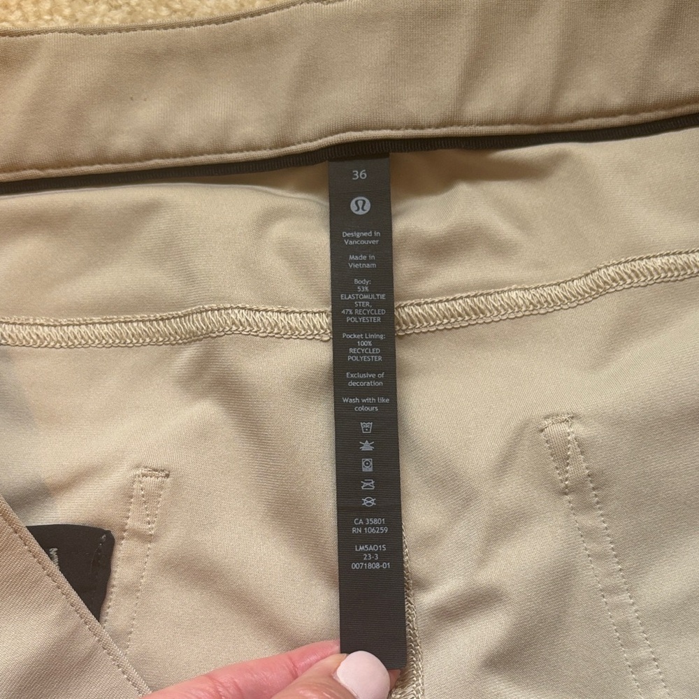 lululemon athletica Men's Khaki Stretch Chino Pants - Picture 2 of 7